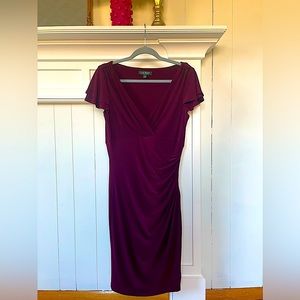 Ralph Lauren Fitted Cocktail Dress in Wine